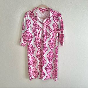 Persifor Tuckernuck Winpenny Pink and White Collared Dress Sz M